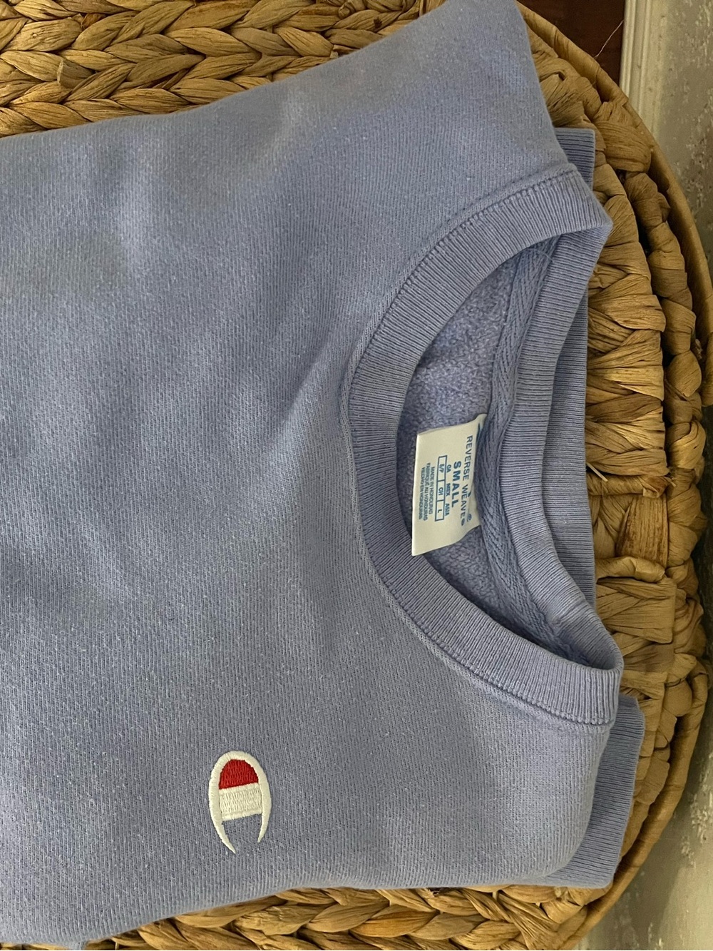 Champion Lavender Crewneck Sweatshirt with Embroidered Logo - Picture 6 of 7